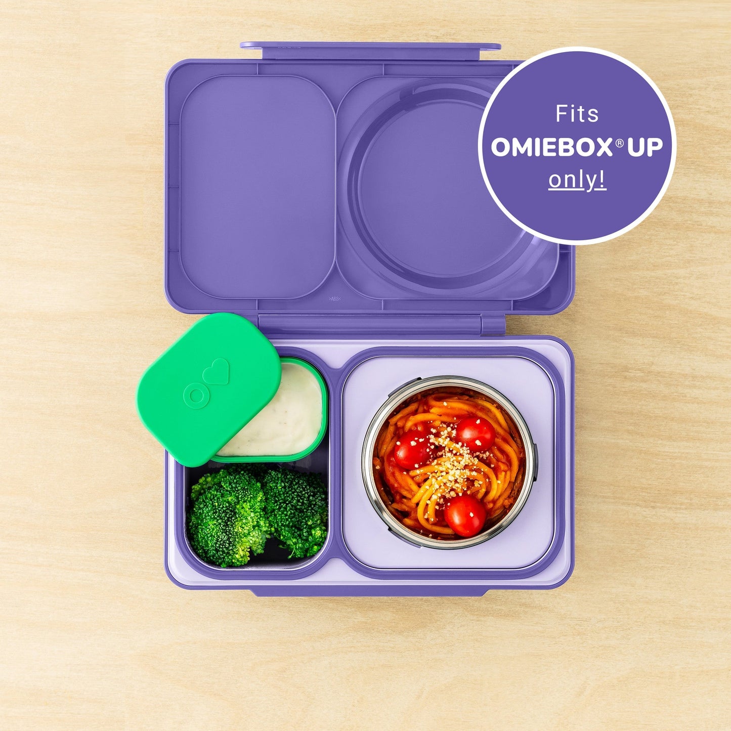 Omiebox - UP Bento Kutusu İç Bölme Kapları 2li Mor/Yeşil